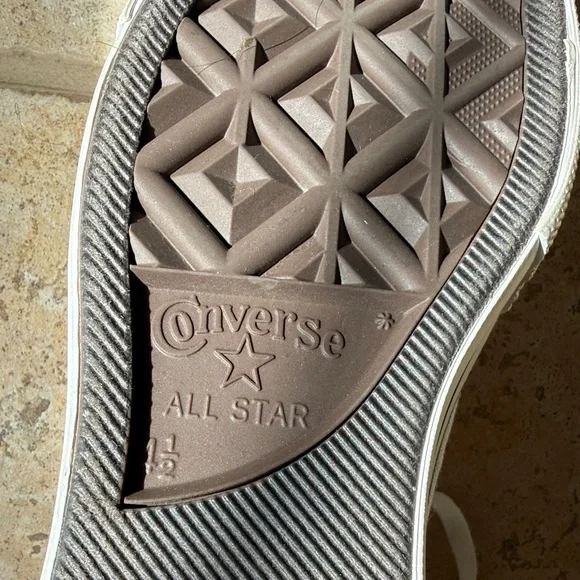 BNWOT Converse White High Top Canvas Sneakers with Black Trim - Picture 5 of 5